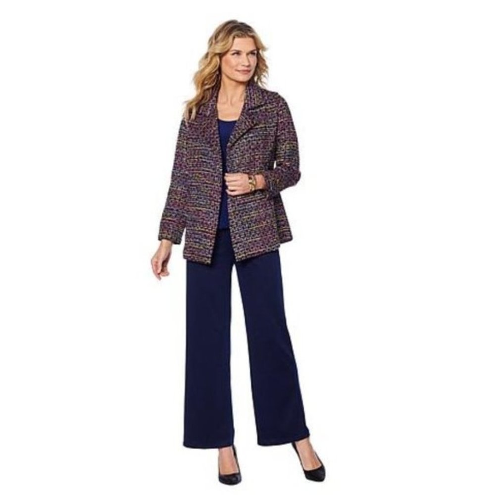 Slinky Brand Sequin Boucle Blazer 642-057
